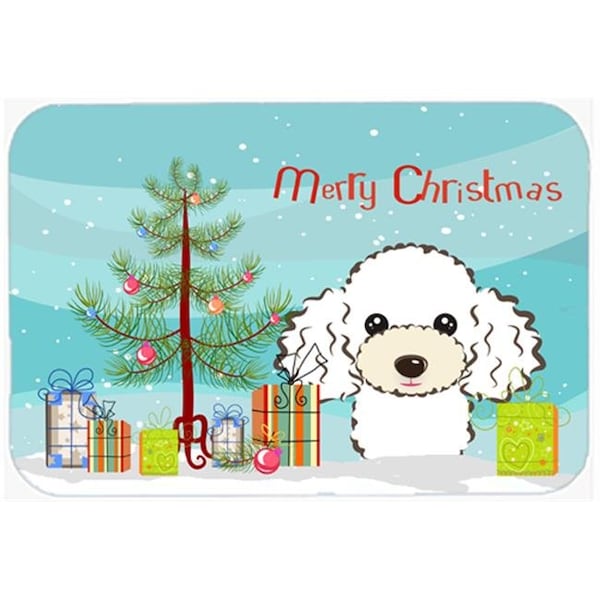 Carolines Treasures BB1629JMAT Christmas Tree & White Poodle Indoor or Outdoor Mat; 24 x 36 BB1629JMAT - main